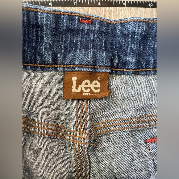 Vintage LEE Size 31 Denim Cropped Sun Patchwork Women’s Medium Wash Jeans - Picture 5 of 8